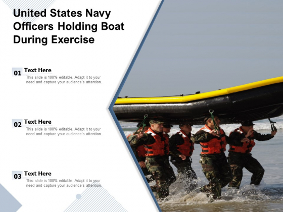 United States Navy Officers Holding Boat During Exercise Ppt PowerPoint Presentation Gallery Aids PDF