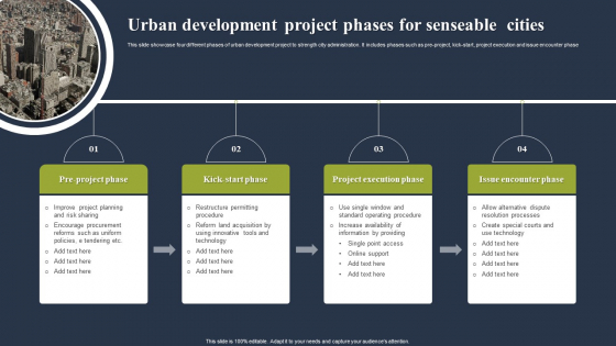 Urban Development Project Phases For Senseable Cities Formats PDF