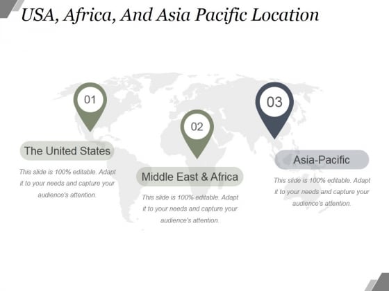 Usa Africa And Asia Pacific Location Ppt PowerPoint Presentation Graphics