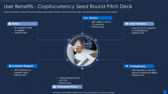 User Benefits Cryptocurrency Seed Round Pitch Deck Ideas PDF User Benefits Cryptocurrency Seed Round Pitch Deck Ideas PDF