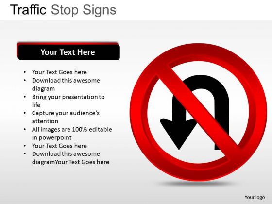 U Turn Traffic Stop PowerPoint Slides And Ppt Diagram Templates