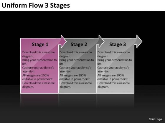 Uniform Flow 3 Stages Technical Chart PowerPoint Templates Uniform Flow 3 Stages Technical Chart PowerPoint Templates