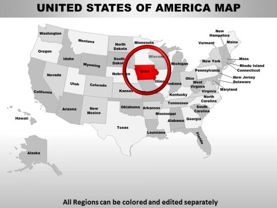 Usa Iowa State PowerPoint Maps Usa Iowa State PowerPoint Maps