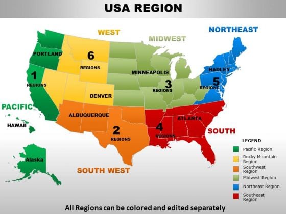 Usa Midwest Region Country PowerPoint Maps