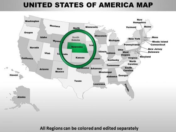 Usa Nebraska State PowerPoint Maps