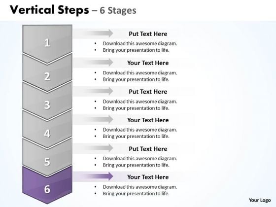 Usa PowerPoint Template Vertical Steps 6 1 Project Management Ppt 7 Image