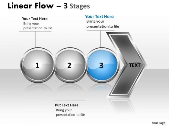 Usa Ppt Theme Horizontal Flow Of 3 Phase Diagram Communication Skills PowerPoint 4 Graphic