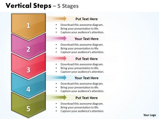 Usa Ppt Vertical Steps Working With Slide Numbers 5 1 Business Plan PowerPoint Graphic