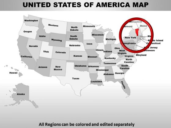 Usa Vermont State PowerPoint Maps Usa Vermont State PowerPoint Maps