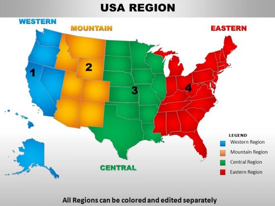 Usa Western Region Country PowerPoint Maps