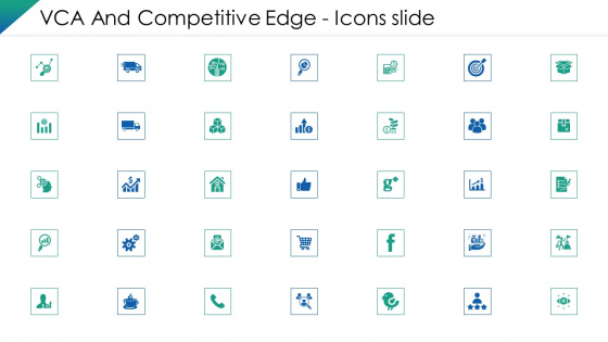 VCA And Competitive Edge Icons Slide Ppt Model Deck PDF VCA And Competitive Edge Icons Slide Ppt Model Deck PDF