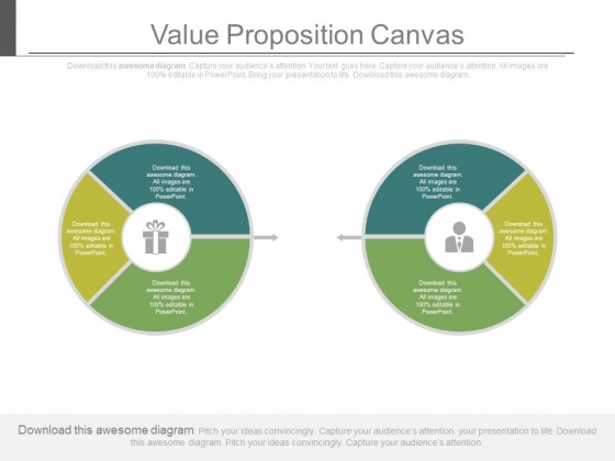 Value Proposition Canvas Pie Charts Ppt Slides