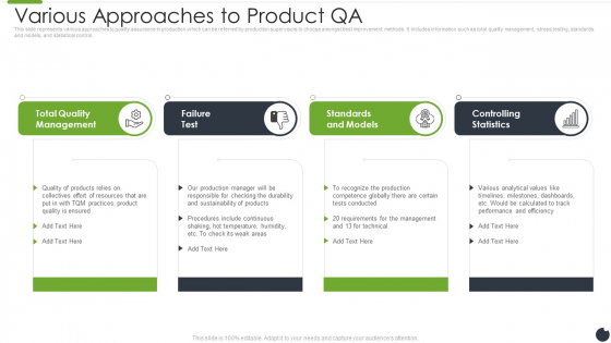 Various Approaches To Product QA Topics PDF