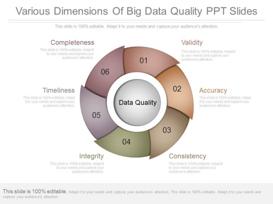 Various Dimensions Of Big Data Quality Ppt Slides
