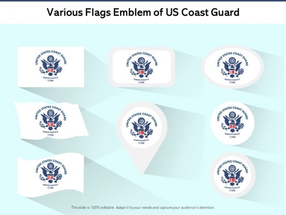 Various Flags Emblem Of US Coast Guard Ppt PowerPoint Presentation Pictures Grid PDF