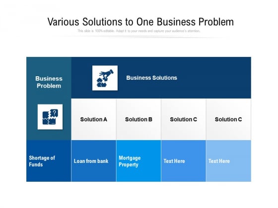 Various Solutions To One Business Problem Ppt PowerPoint Presentation Icon Model PDF Various Solutions To One Business Problem Ppt PowerPoint Presentation Icon Model PDF