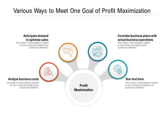 Various Ways To Meet One Goal Of Profit Maximization Ppt PowerPoint Presentation Gallery Layouts PDF Various Ways To Meet One Goal Of Profit Maximization Ppt PowerPoint Presentation Gallery Layouts PDF