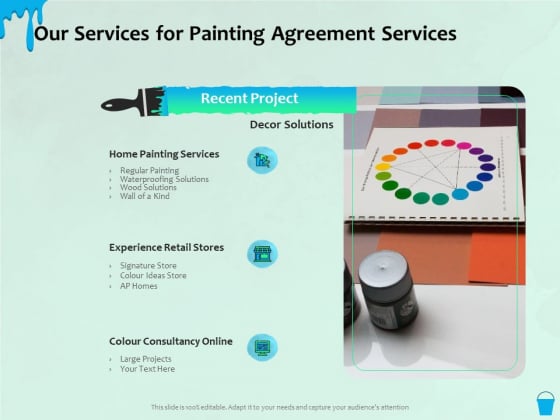 Varnishing Services Agreement Our Services For Painting Agreement Services Ppt Pictures Brochure PDF Varnishing Services Agreement Our Services For Painting Agreement Services Ppt Pictures Brochure PDF