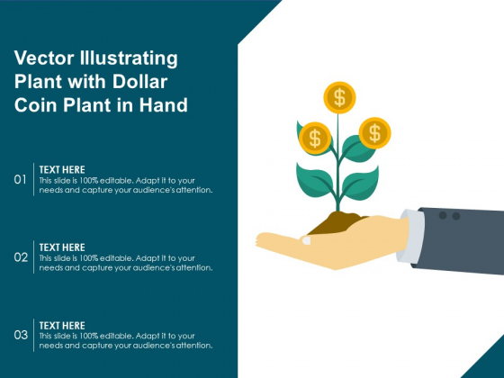 Vector Illustrating Plant With Dollar Coin Plant In Hand Ppt PowerPoint Presentation Icon Example File PDF
