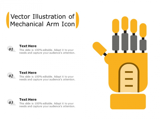 Vector Illustration Of Mechanical Arm Icon Ppt PowerPoint Presentation File Graphics Design PDF