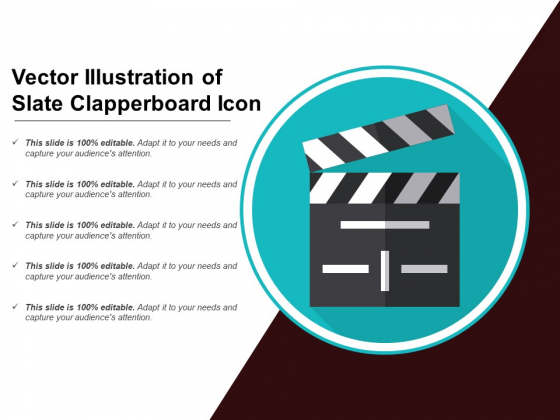 Vector Illustration Of Slate Clapperboard Icon Ppt PowerPoint Presentation Styles Graphics Template PDF