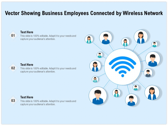 Vector Showing Business Employees Connected By Wireless Network Ppt PowerPoint Presentation Gallery Graphics Download PDF