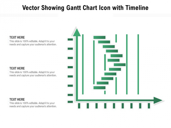 Vector Showing Gantt Chart Icon With Timeline Ppt PowerPoint Presentation File Visuals PDF