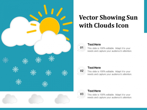 Vector Showing Sun With Clouds Icon Ppt PowerPoint Presentation Model Pictures PDF