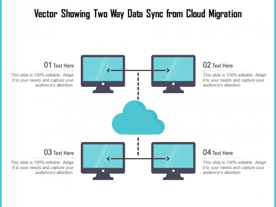 Vector Showing Two Way Data Sync From Cloud Migration Ppt PowerPoint Presentation Gallery Graphics Template PDF