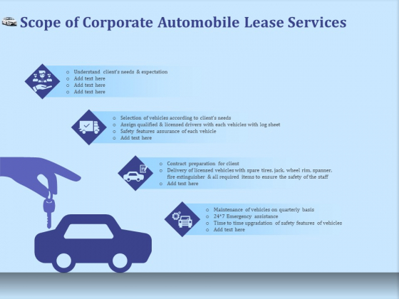 Vehicle Leasing Scope Of Corporate Automobile Lease Services Summary PDF
