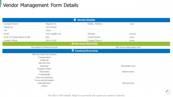 Vendor Management Form Details Microsoft PDF Vendor Management Form Details Microsoft PDF