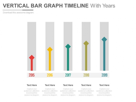 Vertical Arrows Timeline With Years Powerpoint Slides