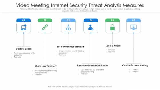 Video Meeting Internet Security Threat Analysis Measures Brochure PDF