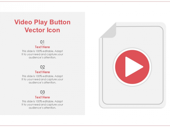Video Play Button Vector Icon Ppt PowerPoint Presentation Gallery Vector PDF