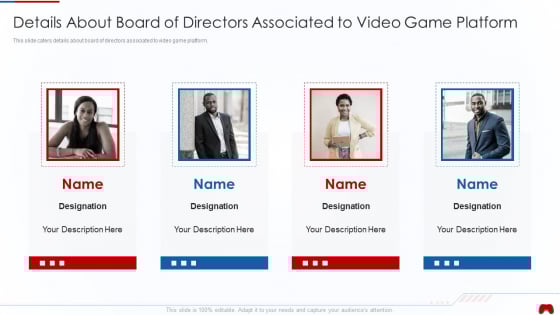 Virtual Adventure Gaming Investor Elevator Pitch Deck Details About Board Of Directors Themes PDF Virtual Adventure Gaming Investor Elevator Pitch Deck Details About Board Of Directors Themes PDF