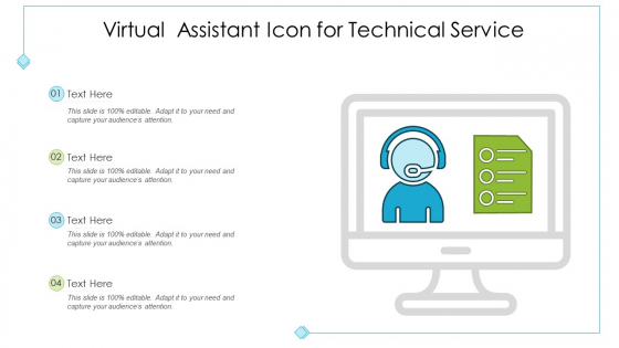 Virtual Assistant Icon For Technical Service Ppt PowerPoint Presentation Gallery Outline PDF