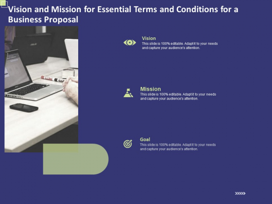 Vision And Mission For Essential Terms And Conditions For A Business Proposal Ppt Summary Objects PDF Vision And Mission For Essential Terms And Conditions For A Business Proposal Ppt Summary Objects PDF