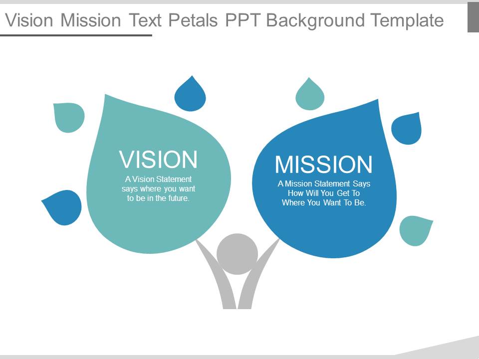Vision Mission Text Petals Ppt Background Template