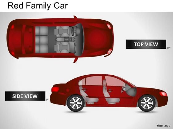 Vacation Red Family Car PowerPoint Slides And Ppt Diagram Templates