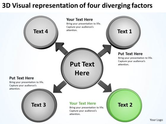 Visual Representation Of Four Diverging Factors Circular Motion Diagram PowerPoint Templates Visual Representation Of Four Diverging Factors Circular Motion Diagram PowerPoint Templates