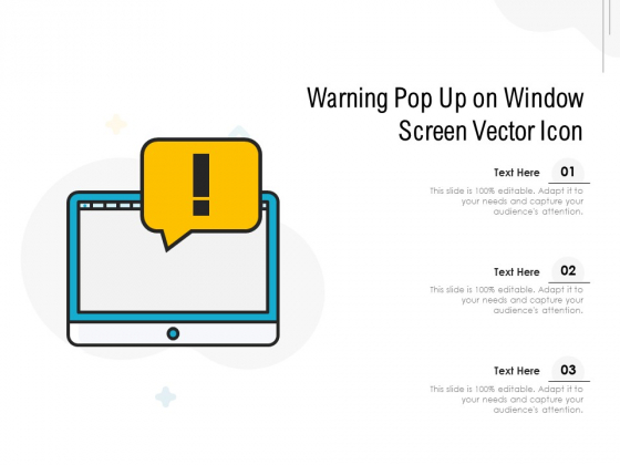 Warning Pop Up On Window Screen Vector Icon Ppt PowerPoint Presentation Gallery Show PDF