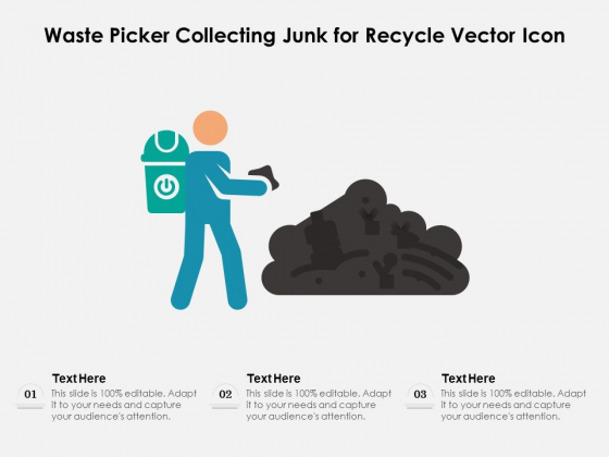 Waste Picker Collecting Junk For Recycle Vector Icon Ppt PowerPoint Presentation File Background PDF