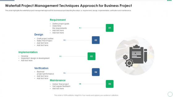 Waterfall Project Management Techniques Approach For Business Project Ideas PDF Waterfall Project Management Techniques Approach For Business Project Ideas PDF