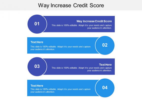 Way Increase Credit Score Ppt PowerPoint Presentation Portfolio Outline Cpb Pdf