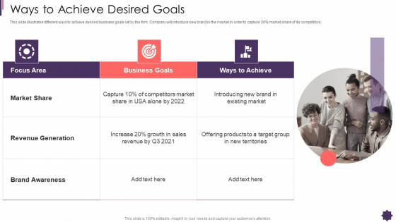 Ways To Achieve Desired Goals Brand Techniques Structure Information PDF