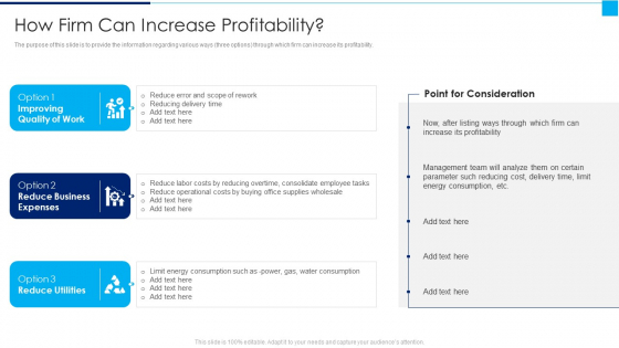 Ways To Enhance Organizations Profitability How Firm Can Increase Profitability Formats PDF