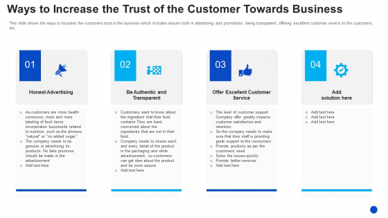 Ways To Increase The Trust Of The Customer Towards Business Graphics PDF