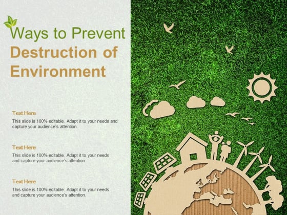 Ways To Prevent Destruction Of Environment Ppt PowerPoint Presentation Infographics Guidelines