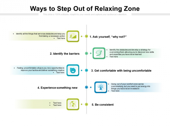 Ways To Step Out Of Relaxing Zone Ppt PowerPoint Presentation Gallery Tips PDF Ways To Step Out Of Relaxing Zone Ppt PowerPoint Presentation Gallery Tips PDF
