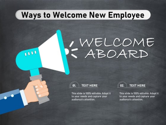 Ways_To_Welcome_New_Employee_Ppt_PowerPoint_Presentation_Model_Icons_PDF_Slide_1